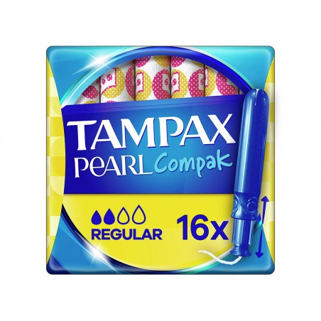 Tampões Pearl Compak Regular Com Aplicador Tampax 16 Un