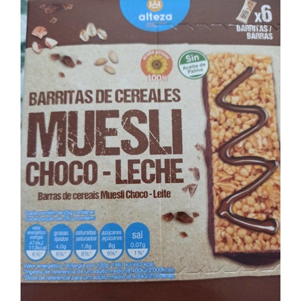 ALTEZA BARRITAS MUESLI CHOC 6