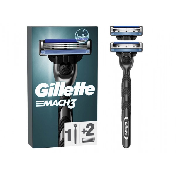 Máquina De Barbear Com 1 Recarga De Lâminas Mach3 Gillette