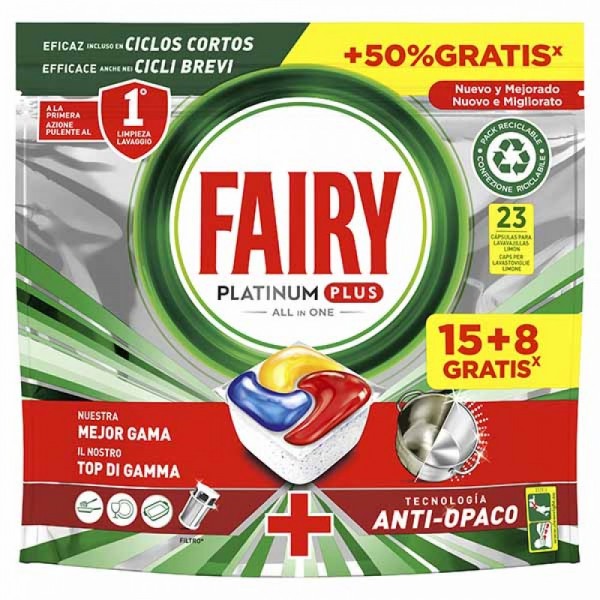 FAIRY PLATINUM PLUS ALL IN ONE CÁPSULAS MAQ 15 + 8