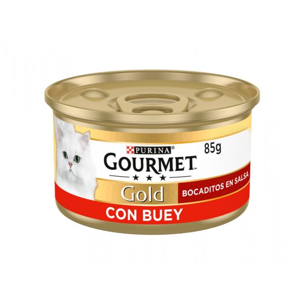 Comida Húmida Para Gato Gourmet Gold Com Carne Vaca 85g