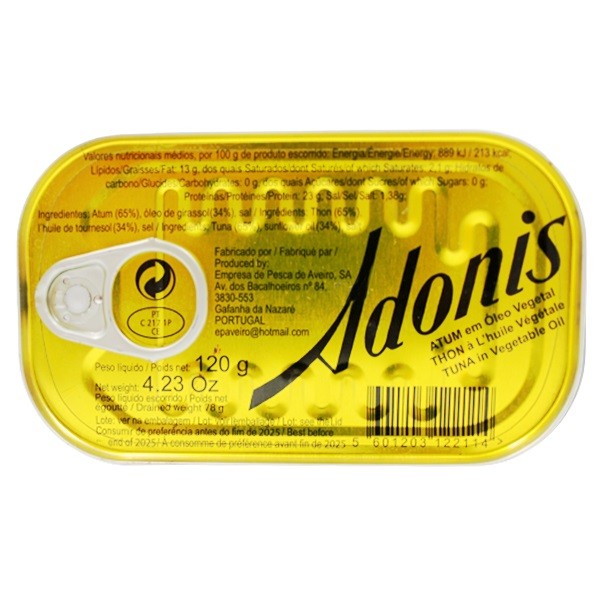 Atum Adonis Posta em Óleo Vegetal 120 g