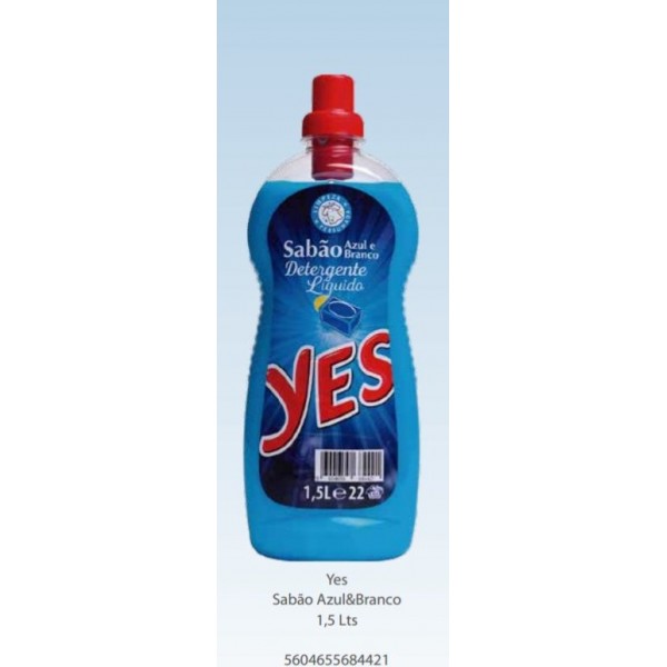 YES - Detergente Roupa SABÃO AZUL E BRANCO - 1,5L (22 Doses)