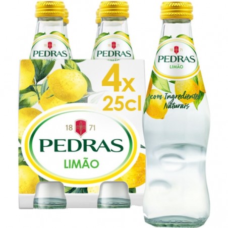 PEDRAS Água com Gás com Sabor a Limão Pack 4 garrafa 25 cl