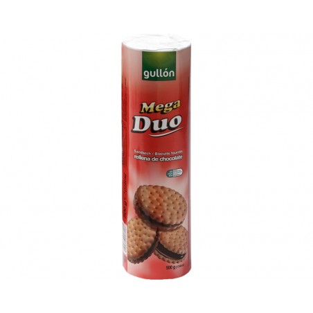 Bolacha Recheada Mega Duo Chocolate Gullon 500g