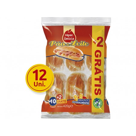 Pão Hiper Delicia De Leite 10+2un Oferta 420g