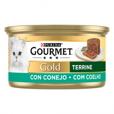 Comida Húmida para Gato Adulto Coelho Terrina Purina Gourmet Gold emb. 85 gr