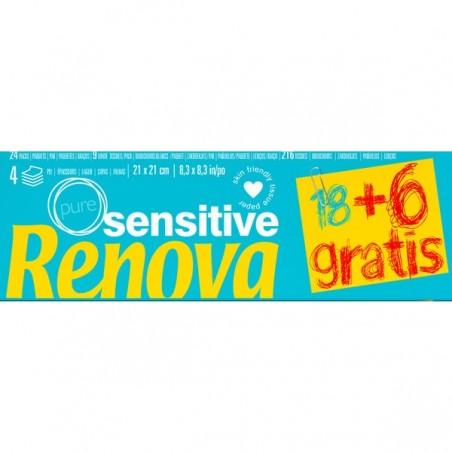 Renova Sensitive Lenços de Bolso Pack 18 + 6 Grátis 24 unidades